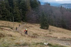 Zjazd zielonym szlakiem z Rycerzowej na Przełęcz Kotarz