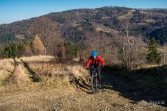 Początek podjazdu z Koszarawy Bystra na Kalików Groń
