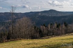 Widok spod chatki na Potrójnej na wschód